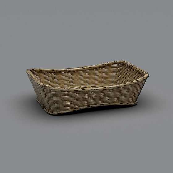 Handcrafted Wicker Basket 3D model - Rustic Charm