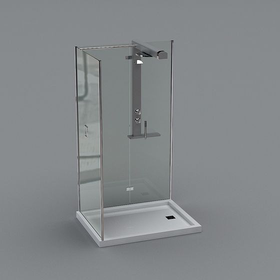 Modern Minimalist Shower Room 3D model