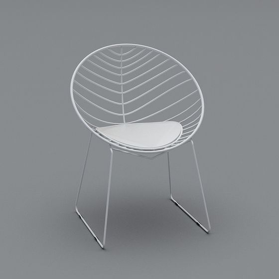 Streamlined Metal Chair 3D model