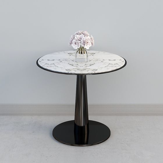 Stylish Low-Poly Round Table 3D model for Interiors