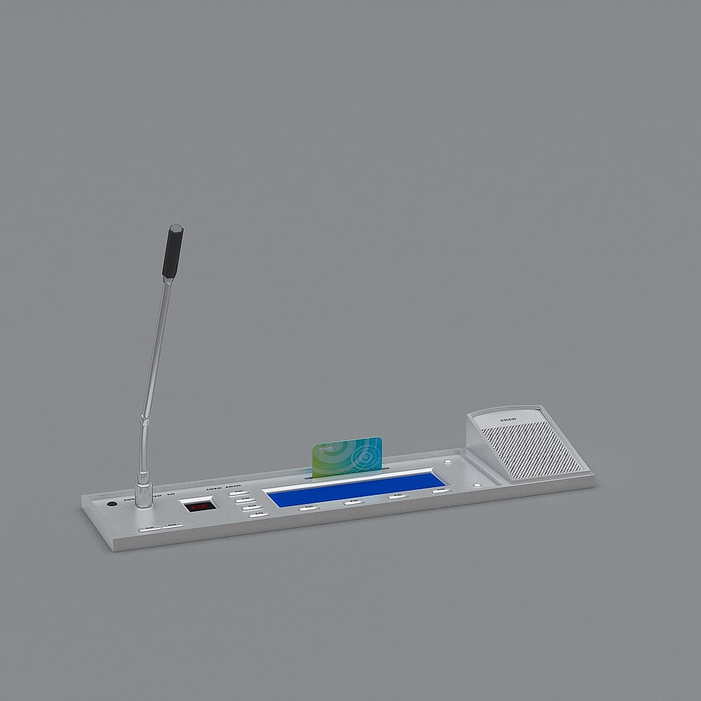 Conference Table Microphone Podium 3D model