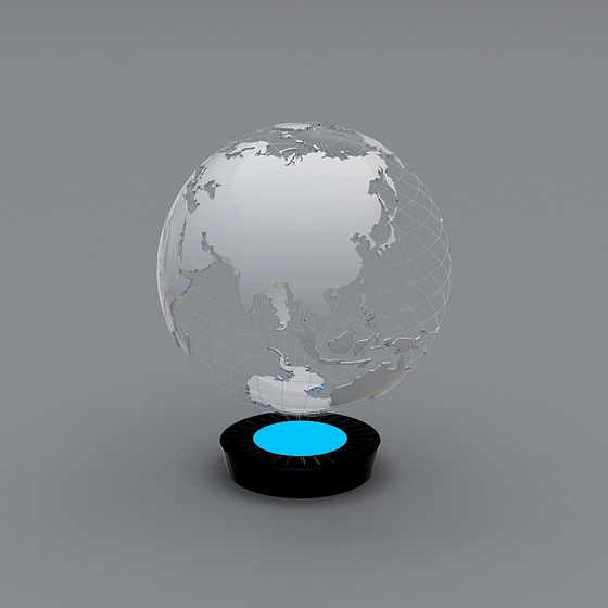 Stylish Low-Poly Globe 3D Model