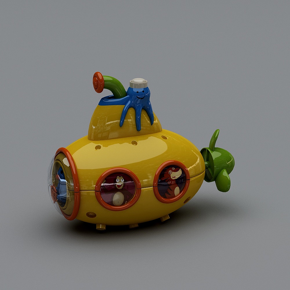 Little Yellow Submarine 3D model for Underwater Adventures