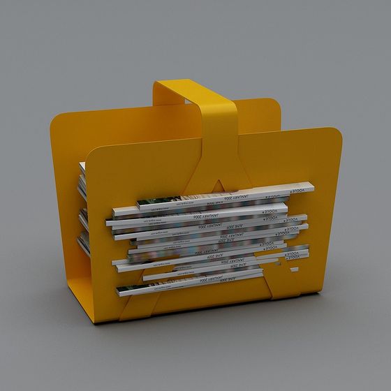 Modern Yellow Folder Organizer 3D model
