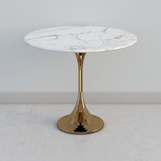 Elegant Marble Round Table 3D model