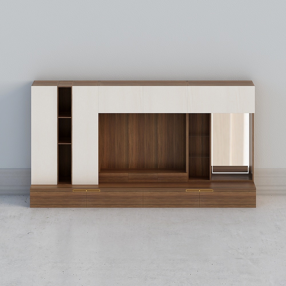 Modern era master bedroom TV cabinet modern style golden walnut PWMA0010 (Y1605)