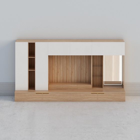 Elegant Minimalist TV Cabinet 3D model