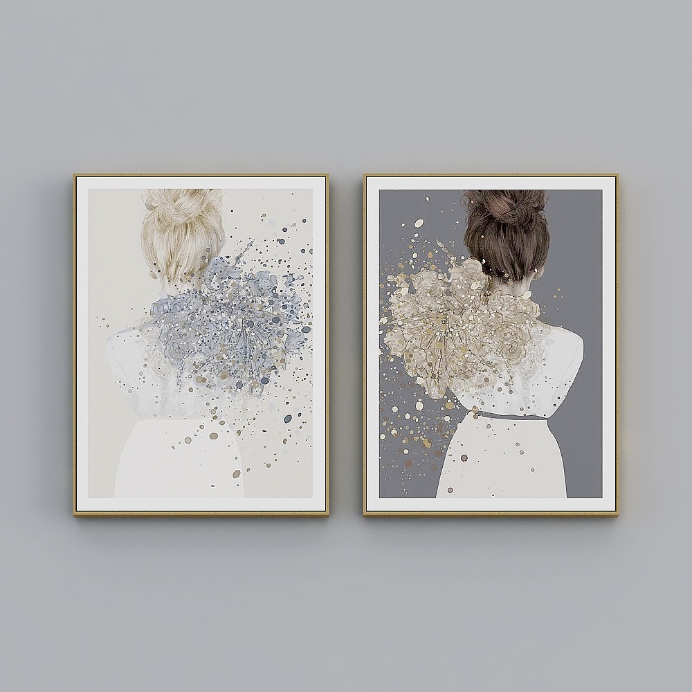 Courtesy full house with painting - two-in-pair - girl's back