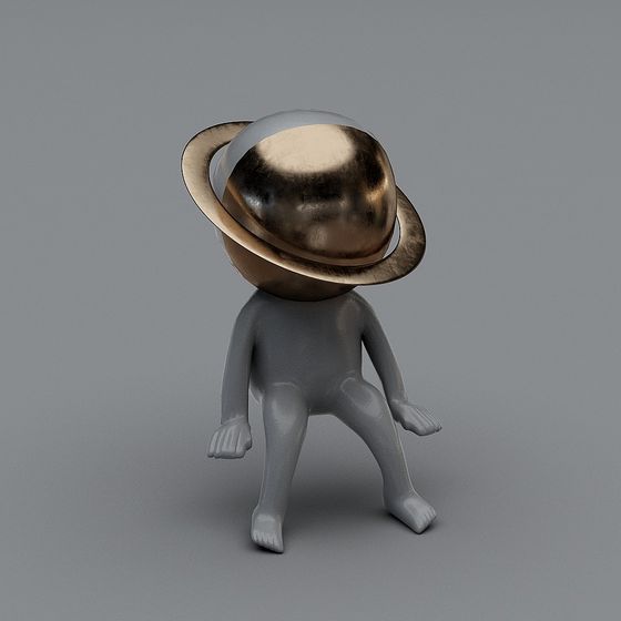 Mr. Hat Low-Poly 3D Model