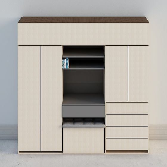 City Bookshelf Cabinet 3D model
