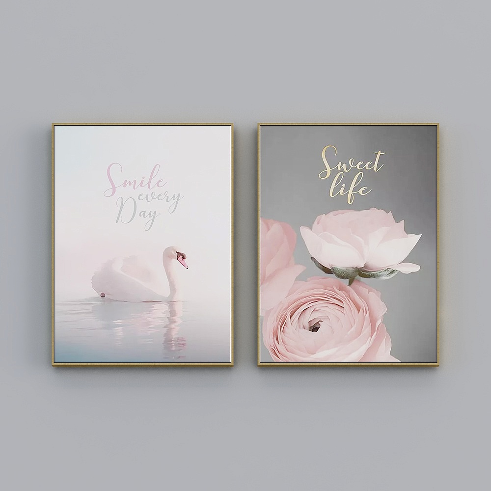 Courtesy full house with painting - two-link - literary and artistic small fresh - love swan