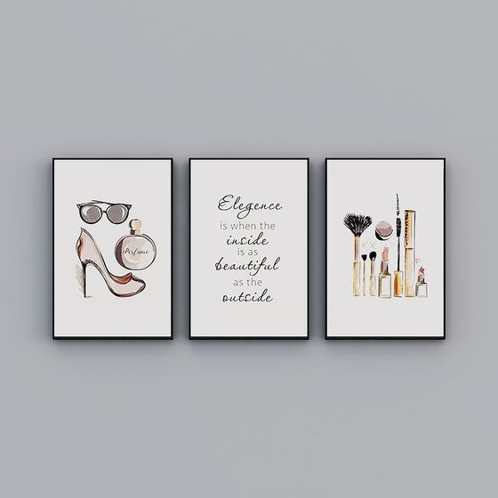 Chic Triptych 3D Model for Fashion Enthusiasts