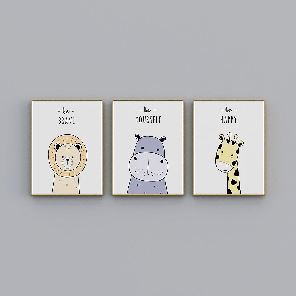 Courtesy full house with painting - three-link - literary and artistic small fresh - small animal one