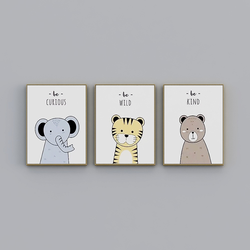 Courtesy full house with painting - three-link - literary and artistic small fresh - small animal two