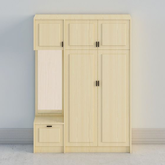 Contemporary Low-Polygon Wardrobe 3D model for Modern Interiors