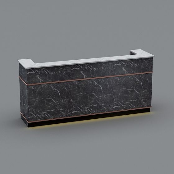 Elegant Low-Poly Reception Desk 3D model