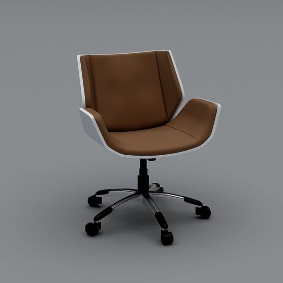 Modern Minimalist Brown Office Chair 3D model