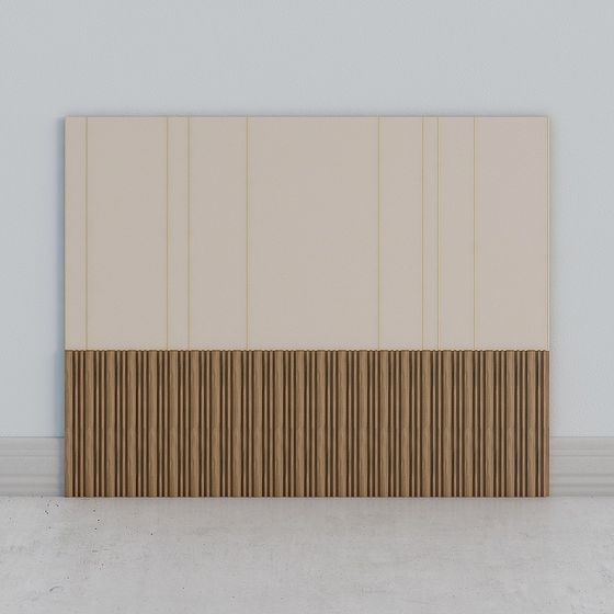 Elegant Wooden Partition Low-Poly 3D Model