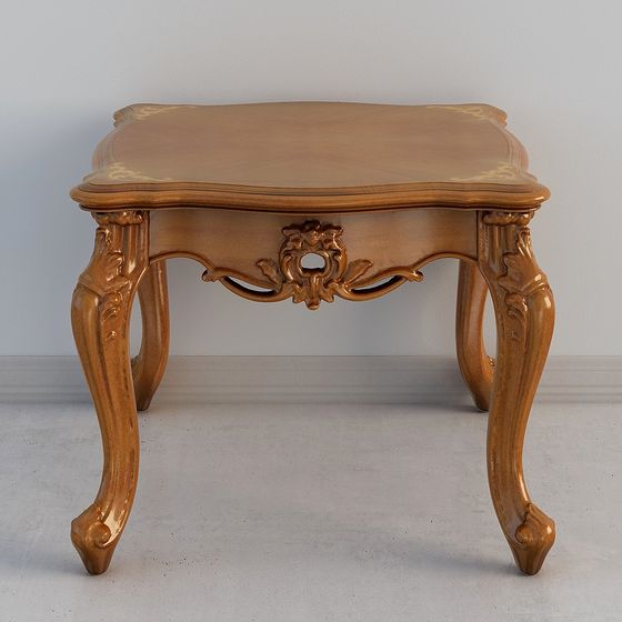 Elegant Rococo Style Side Table 3D model
