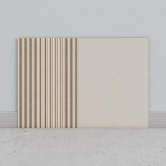 Elegant Striped Screen 3D model for Interiors