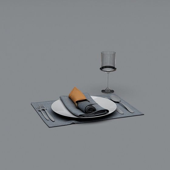 Elegant Dining Table Setup 3D model
