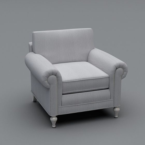 Chic Low-Polygon Armchair 3D Model for Modern Spaces