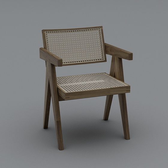 Minimalist Wooden Chair 3D model