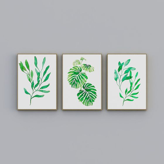 Vibrant Tropical Plant Illustrations 3D model