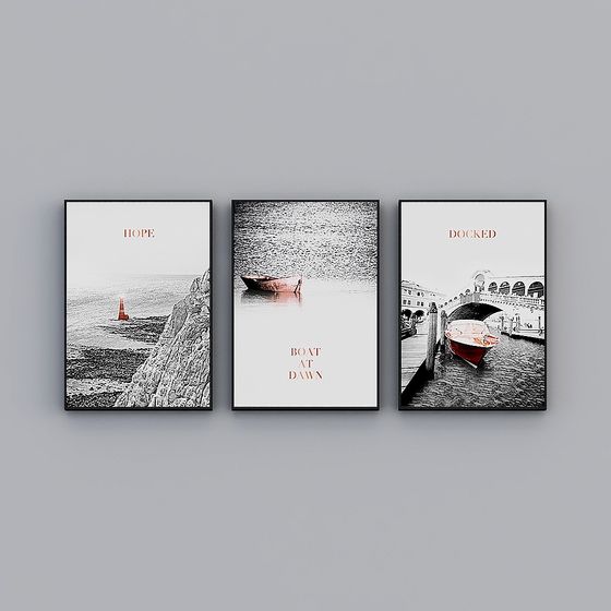 Poetic Low-Poly 3D Model Posters for Interior Design