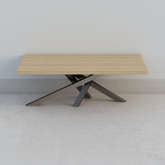 Cross-Leg Long Table 3D model