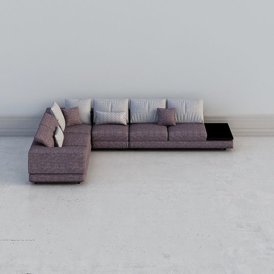 Elegant Low-Polygon Sofa 3D model for Modern Interiors