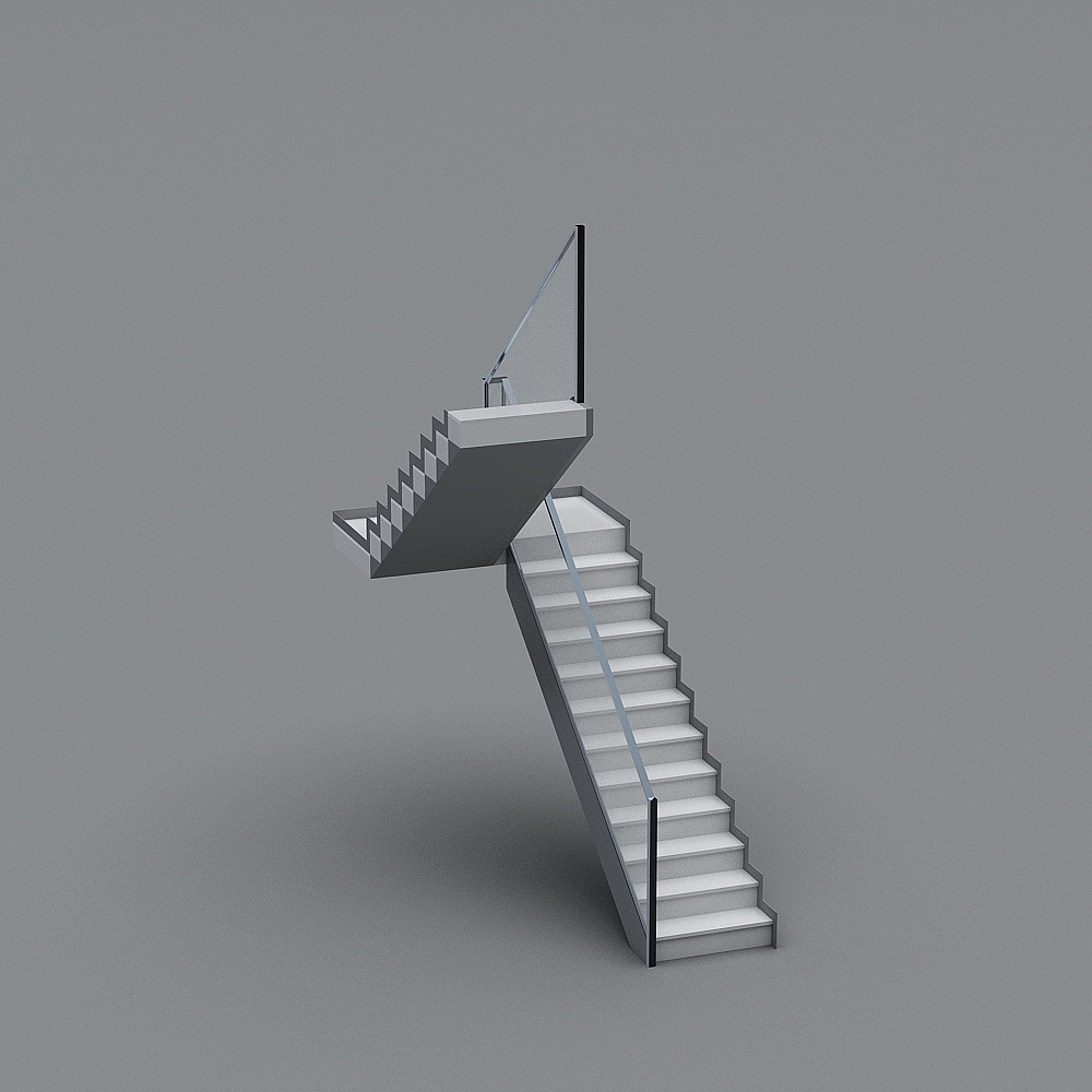 Sleek Low-Poly Staircase 3D model for Modern Spaces