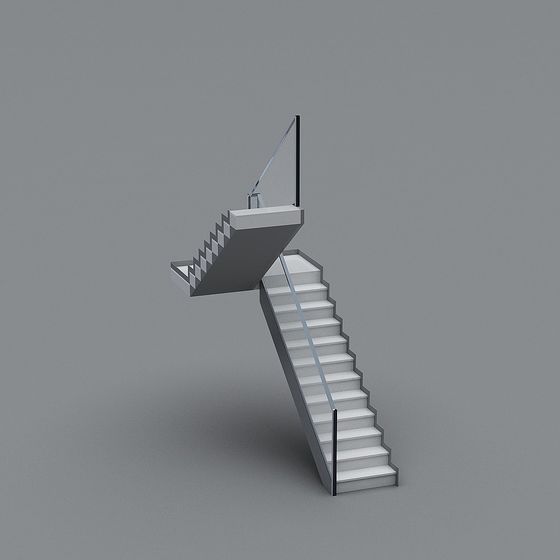 Sleek Low-Poly Staircase 3D model for Modern Spaces