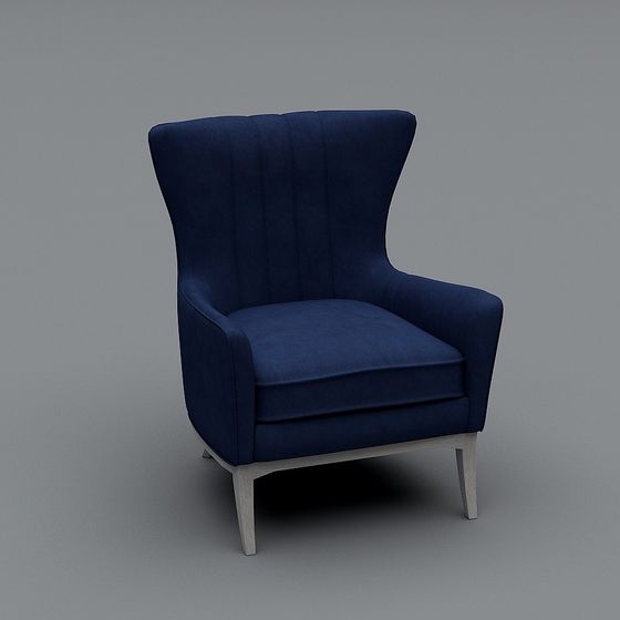 Elegant Wingback Chair 3D model