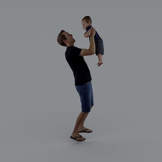 Father and Son Embrace 3D model