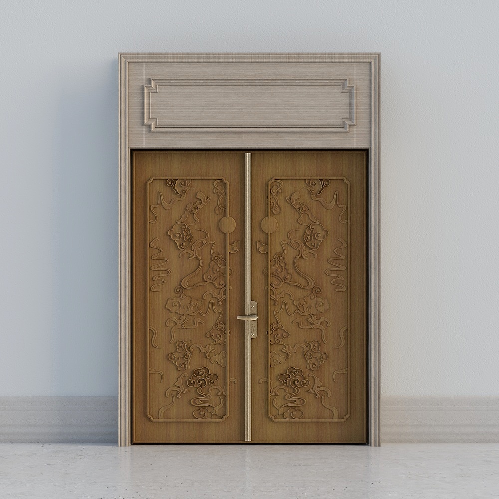 chineese wooden high double door