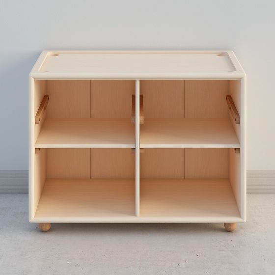 Stylish Wooden Storage Cabinet 3D model