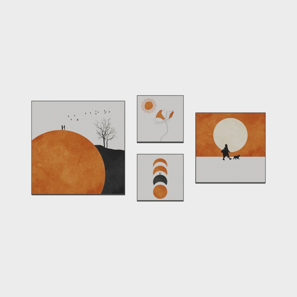 Roshan - Modern Wind - Living Room Bedroom Decorative Painting - Starlight Lovers (Combination)