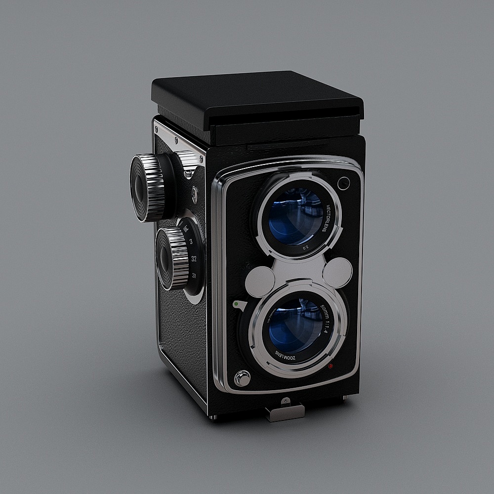Vintage Twin Lens Camera 3D Model