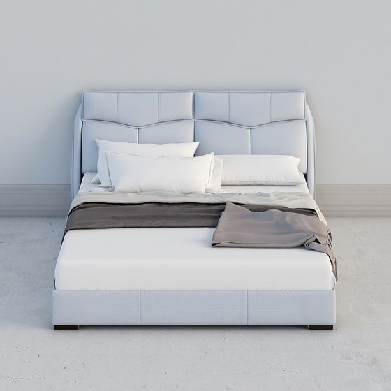 Modern Minimalist 3D Bed Model