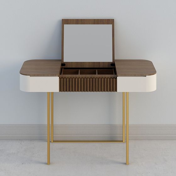 Elegant Vintage-Inspired Dressing Table 3D model