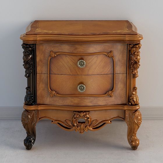 Elegant Classic-Modern Nightstand 3D Model
