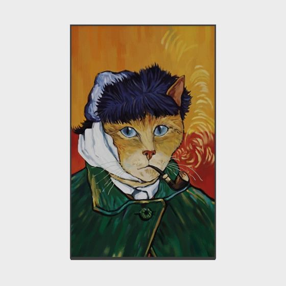 Van Gogh Cat 3D model Inspired by Masterpiece