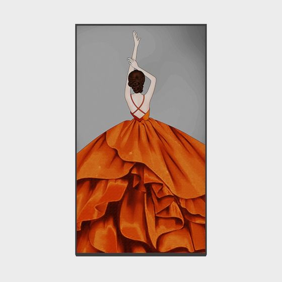 Orange Dress Dancer 3D model