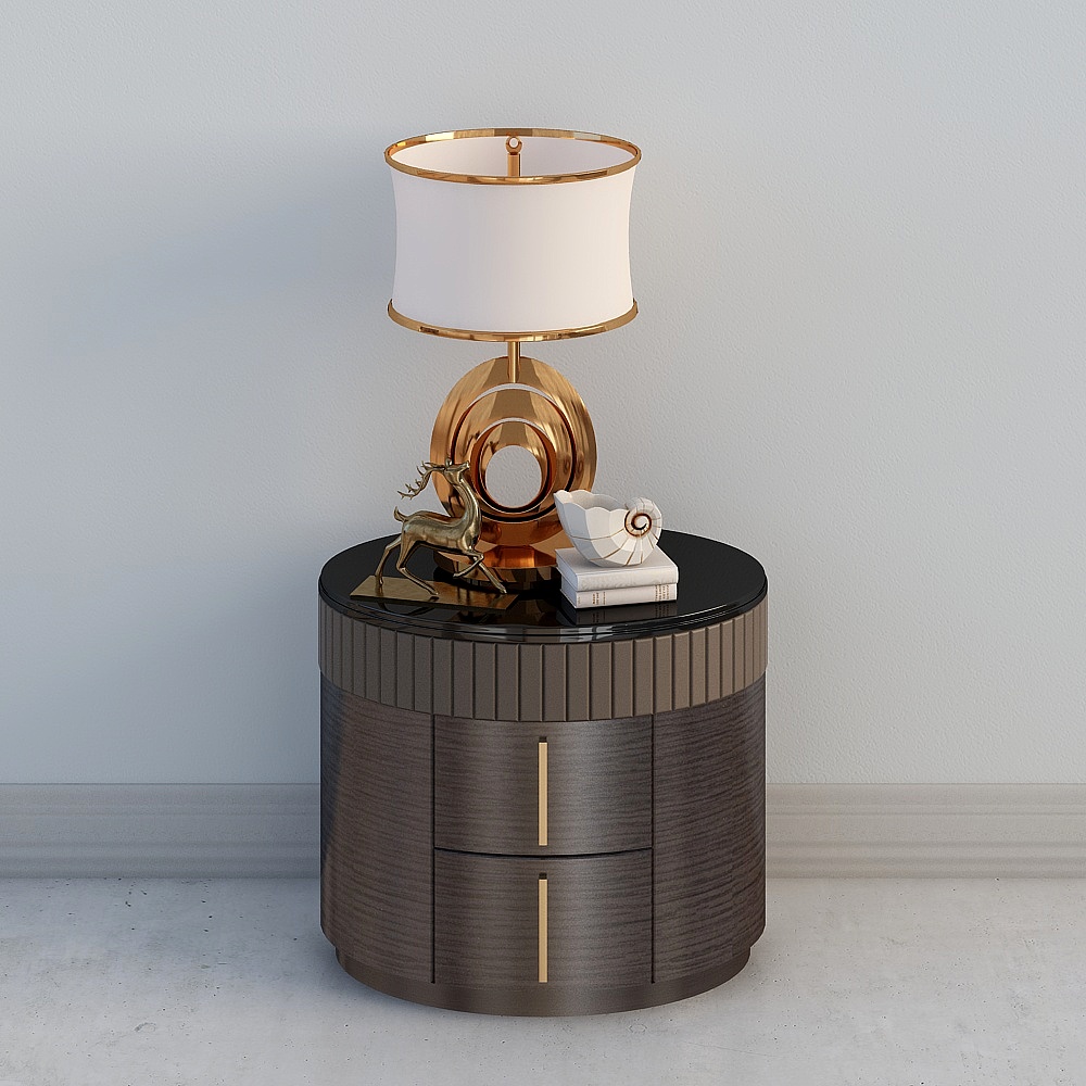 MasaSanty/Massa Santi-American Light Luxury Bedside Table (California's Afternoon Collection)