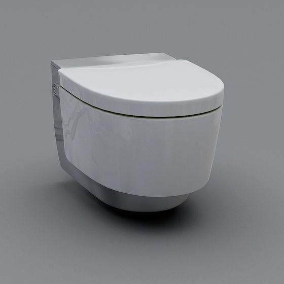 Futuristic Wall-Mounted Toilet 3D model