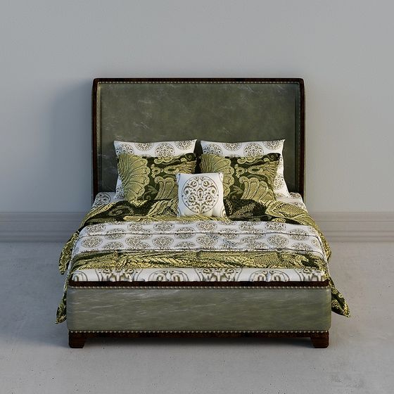 Vintage Velvet Bed 3D model for Unique Spaces