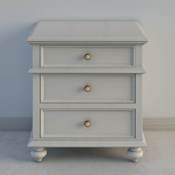 Elegant Low-Poly Nightstand 3D Model