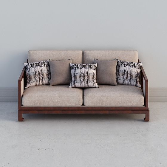 Elegant Low-Polygon Sofa 3D model for Contemporary Spaces