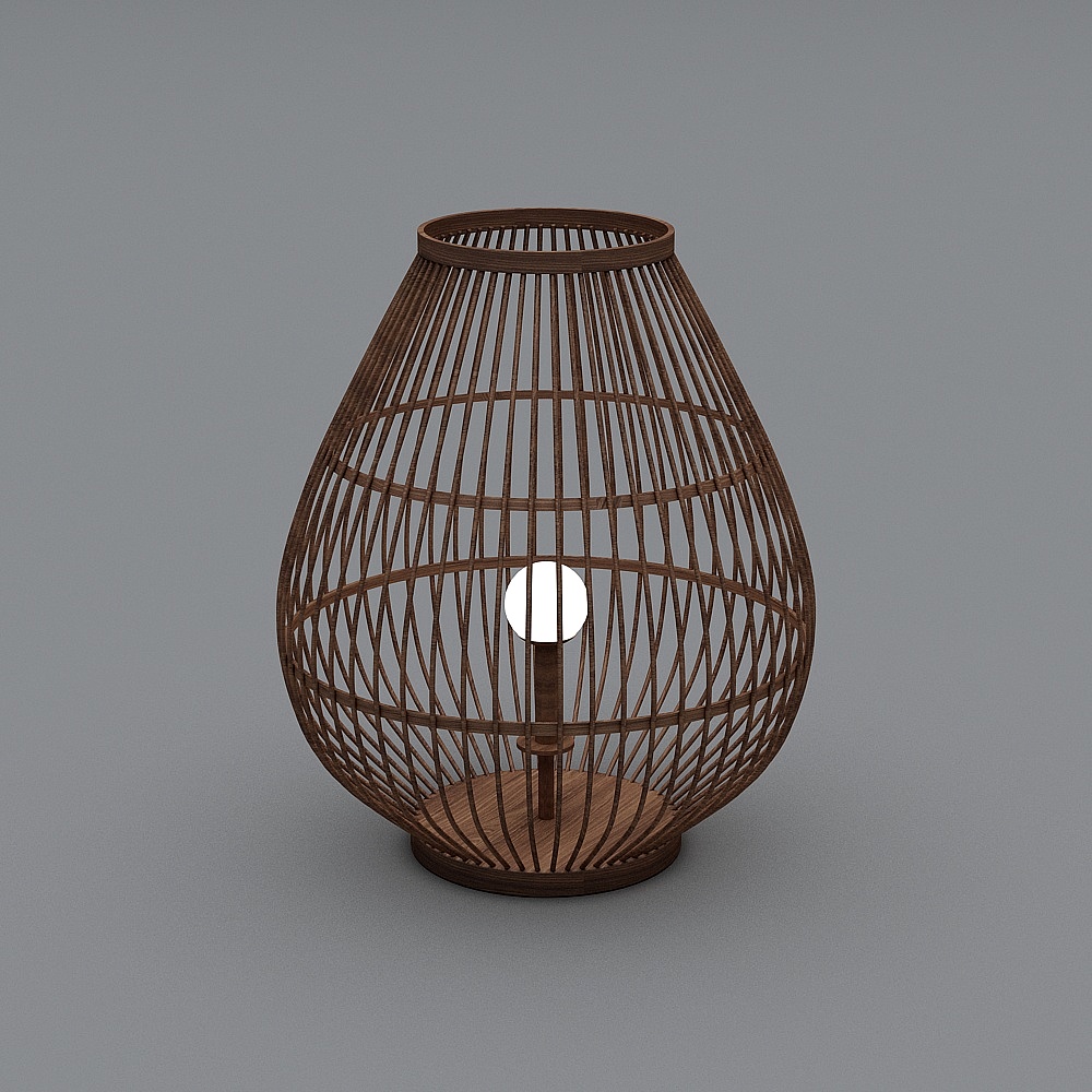 竹製テーブルランプ